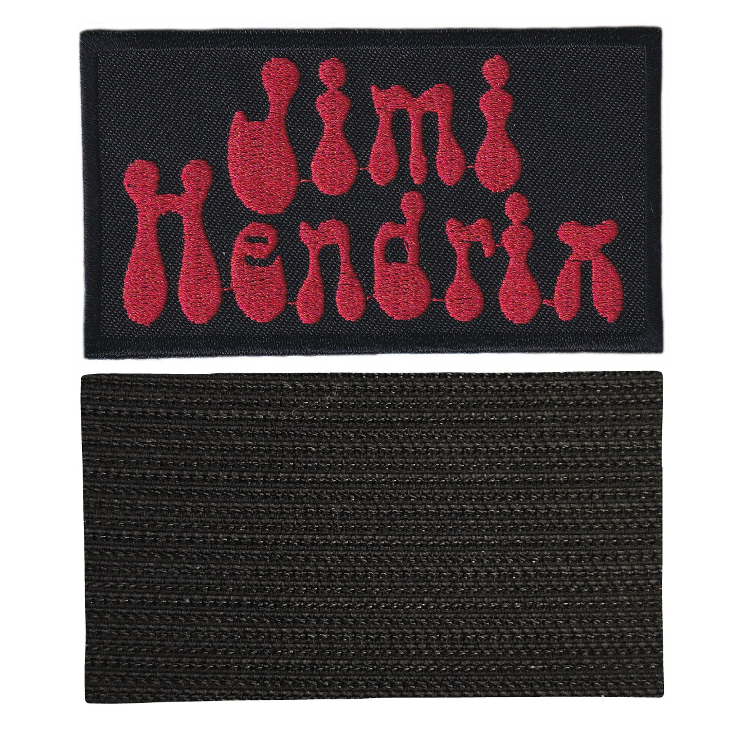 MAXIMUMPATCHES - Jimi Hendrix - 9,5 cm x 5,3 cm - Ecusson Patch Brodé Avec Scratch Cousu Au Dos + Carré Scratch A Coudre, Face Opposé 10 cm x 10 cm/Groupe Musique Métal Rock Punk Heavy Trash Blues