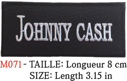 MAXIMUMPATCHES - Écusson Patch Brodé Thermocollant - Longueur 8 cm - Johnny Cash Groupe Musique Rock Punk Hard Trash Métal Heavy Psychedelic