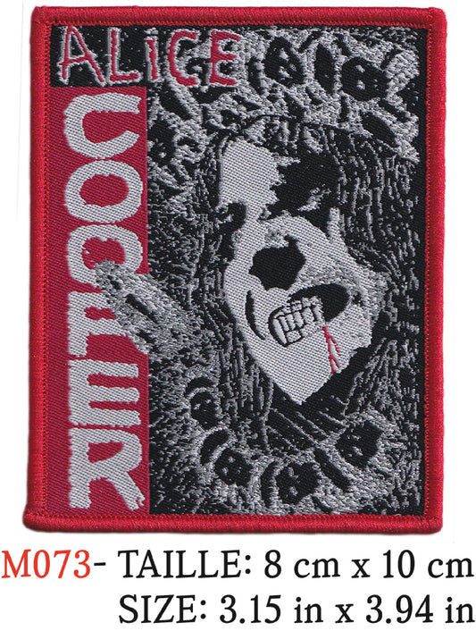 MAXIMUMPATCHES - Écusson Patch Brodé Thermocollant - 8 cm x 10 cm - Alice Cooper Groupe Musique Rock Punk Hard Trash Métal Heavy Psychedelic