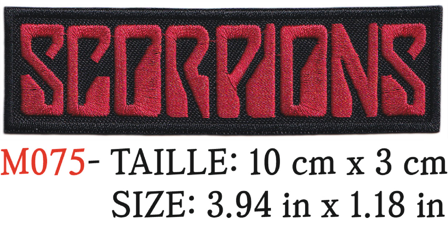 MAXIMUMPATCHES - Écusson Patch Brodé Thermocollant - 10 cm x 3 cm - Scorpions Groupe Musique Rock Punk Hard Trash Métal Heavy Psychedelic