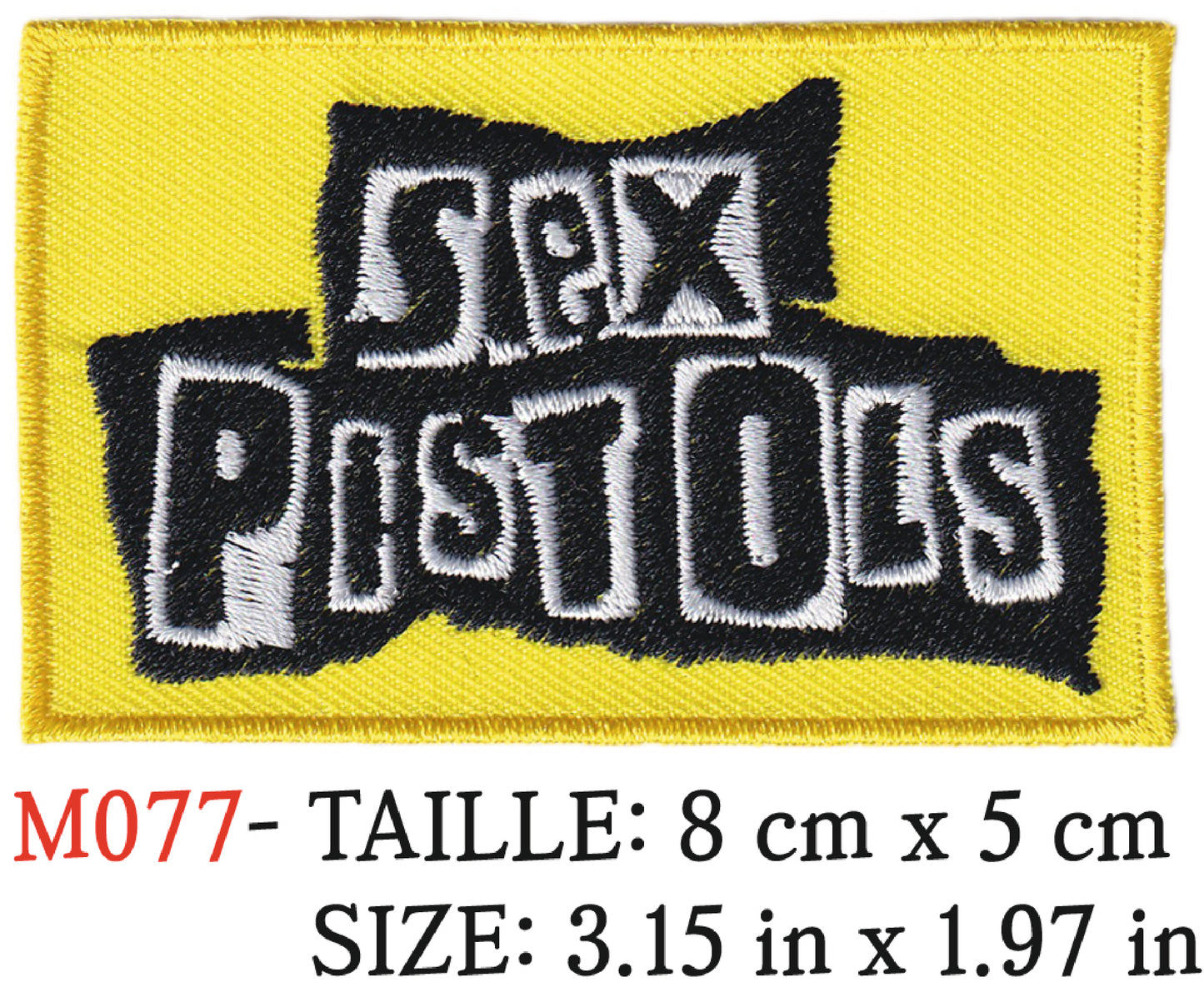 MAXIMUMPATCHES - Écusson Patch Brodé Thermocollant - 8 cm x 5 cm - Sex Pistols Groupe Musique Rock Punk Hard Trash Métal Heavy Psychedelic