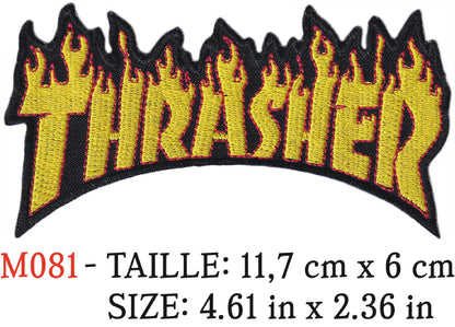 MAXIMUMPATCHES - Écusson Patch Brodé Thermocollant - 11,7 cm x 6 cm - Skateboard Surf Kustom Kulture Californie