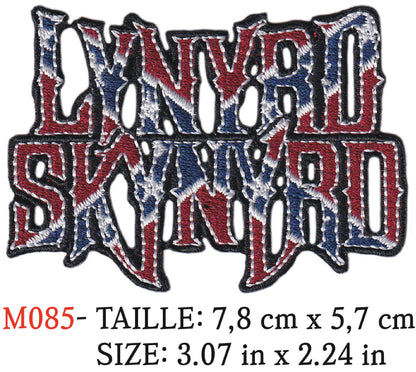 MAXIMUMPATCHES - Écusson Patch Brodé Thermocollant - 7,8 cm x 5,7 cm - Lynyrd Skynyrd Groupe Musique Rock Punk Hard Trash Métal Heavy Psychedelic