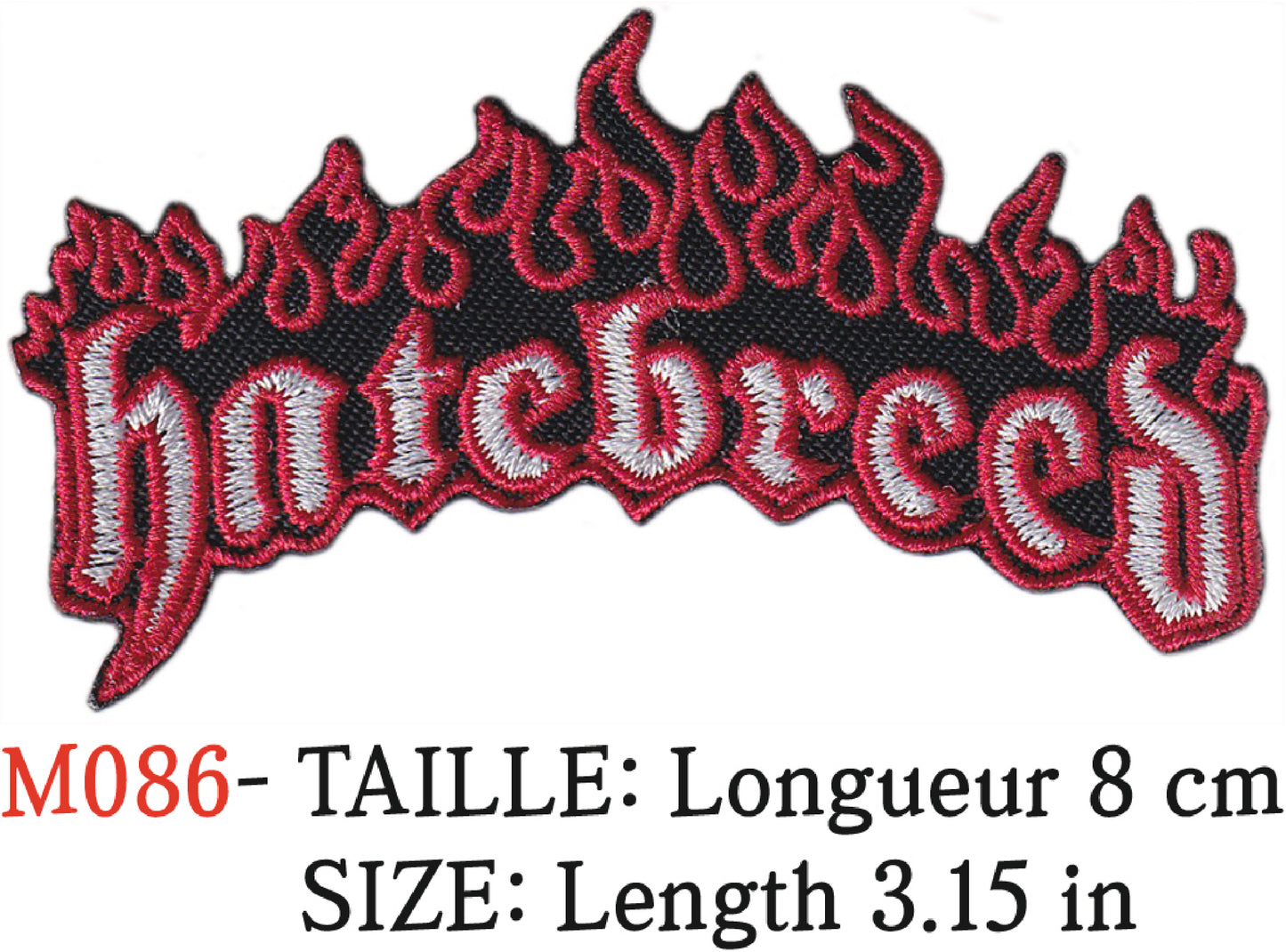 MAXIMUMPATCHES - Écusson Patch Brodé Thermocollant - Longueur 8 cm - Hatebreed Groupe Musique Rock Punk Hard Trash Métal Heavy Psychedelic