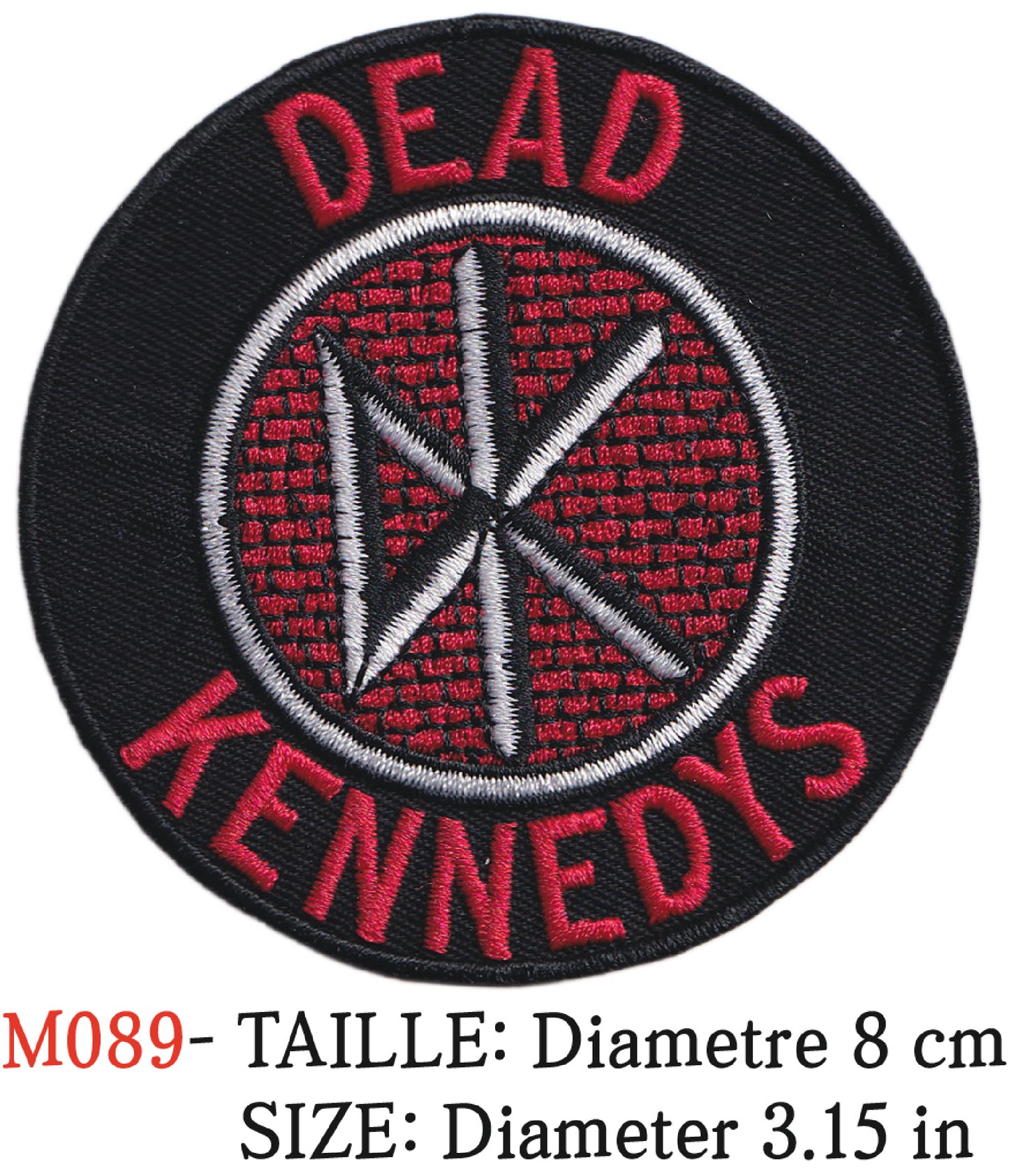 MAXIMUMPATCHES - Écusson Patch Brodé Thermocollant - Diamètre 8 cm - Dead Kennedys Groupe Musique Rock Punk Hard Trash Métal Heavy Psychedelic