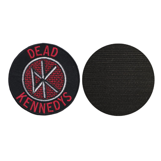 MAXIMUMPATCHES - Dead Kennedys - Diamètre 8 cm - Ecusson Patch Brodé Avec Scratch Cousu Au Dos + Carré Scratch A Coudre, Face Opposé 10 cm x 10 cm/Groupe Musique Métal Rock Punk Heavy Trash Blues