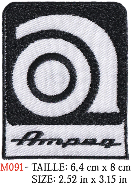 MAXIMUMPATCHES - Écusson Patch Brodé Thermocollant - 6,4 cm x 8 cm - Ampeg Groupe Musique Rock Punk Hard Trash Métal Heavy Psychedelic