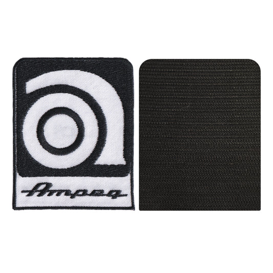 MAXIMUMPATCHES - Ampeg - 6,4 cm x 8 cm - Ecusson Patch Brodé Avec Scratch Cousu Au Dos + Carré Scratch A Coudre, Face Opposé 10 cm x 10 cm/Groupe Musique Métal Rock Punk Heavy Trash Blues