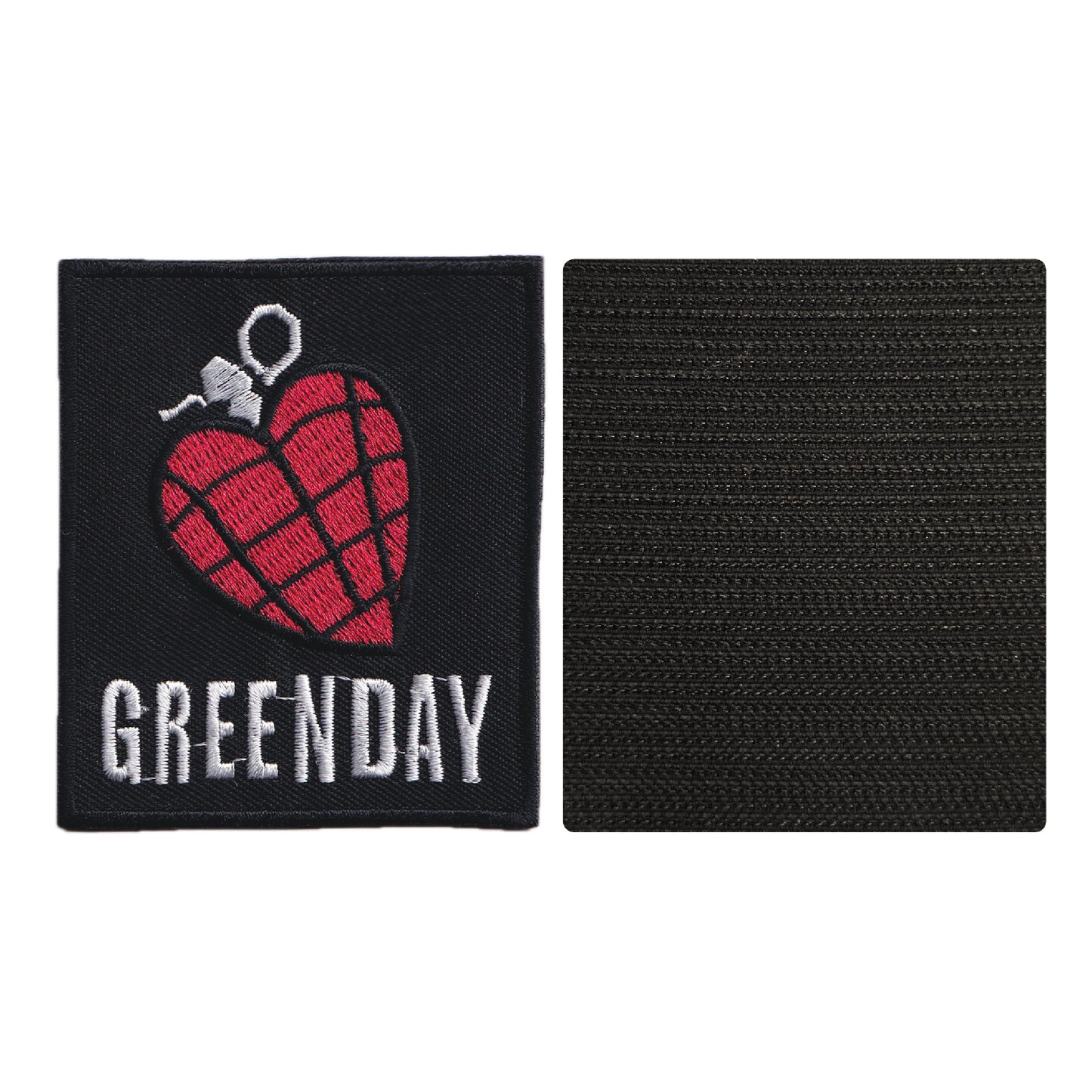 MAXIMUMPATCHES - Green Day - 7,7 cm x 6,6 cm - Ecusson Patch Brodé Avec Scratch Cousu Au Dos + Carré Scratch A Coudre, Face Opposé 10 cm x 10 cm/Groupe Musique Métal Rock Punk Heavy Trash Blues