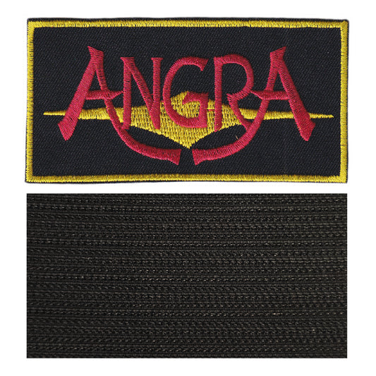 MAXIMUMPATCHES - Angra - 10 cm x 5 cm - Ecusson Patch Brodé Avec Scratch Cousu Au Dos + Carré Scratch A Coudre, Face Opposé 10 cm x 10 cm/Groupe Musique Métal Rock Punk Heavy Trash Blues