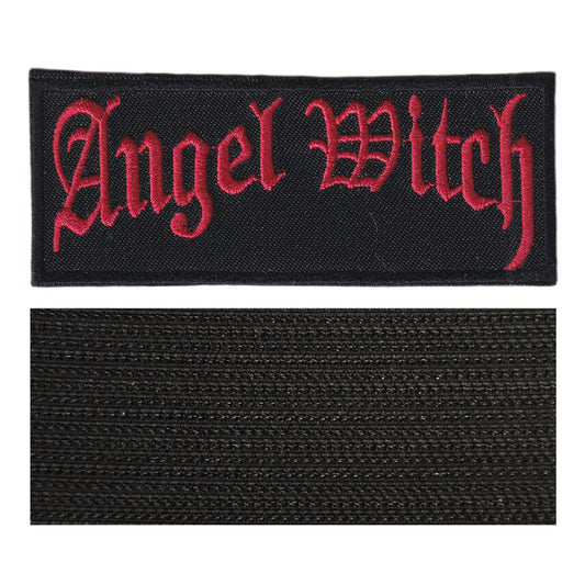 MAXIMUMPATCHES - Angel Witch - 10 cm x 4 cm - Ecusson Patch Brodé Avec Scratch Cousu Au Dos + Carré Scratch A Coudre, Face Opposé 10 cm x 10 cm/Groupe Musique Métal Rock Punk Heavy Trash Blues