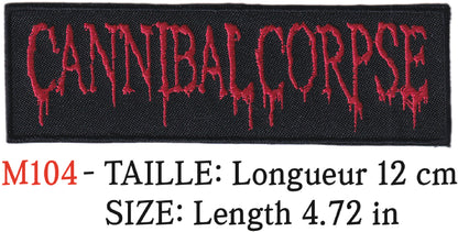 MAXIMUMPATCHES - Écusson Patch Brodé Thermocollant - Longueur 12 cm - Cannibal Corpse Groupe Musique Rock Punk Hard Trash Métal Heavy Psychedelic