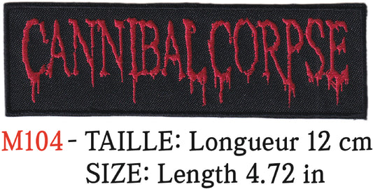 MAXIMUMPATCHES - Écusson Patch Brodé Thermocollant - Longueur 12 cm - Cannibal Corpse Groupe Musique Rock Punk Hard Trash Métal Heavy Psychedelic