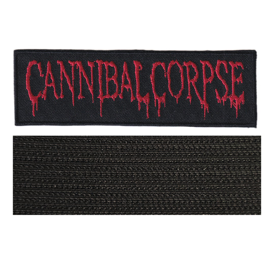 MAXIMUMPATCHES - Cannibal Corpse - Longueur 12 cm - Ecusson Patch Brodé Avec Scratch Cousu Au Dos + Carré Scratch A Coudre, Face Opposé 10 cm x 10 cm/Groupe Musique Métal Rock Punk Heavy Trash Blues