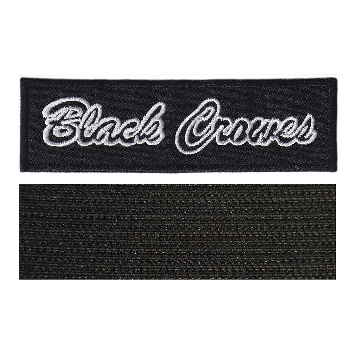 MAXIMUMPATCHES - Black Crowes - 11 cm x 3,3 cm - Ecusson Patch Brodé Avec Scratch Cousu Au Dos + Carré Scratch A Coudre, Face Opposé 10 cm x 10 cm/Groupe Musique Métal Rock Punk Heavy Trash Blues