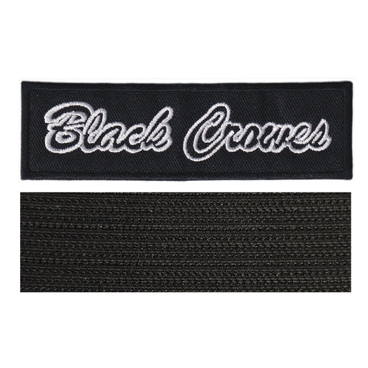 MAXIMUMPATCHES - Black Crowes - 11 cm x 3,3 cm - Ecusson Patch Brodé Avec Scratch Cousu Au Dos + Carré Scratch A Coudre, Face Opposé 10 cm x 10 cm/Groupe Musique Métal Rock Punk Heavy Trash Blues