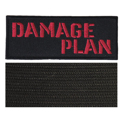 MAXIMUMPATCHES - Damage Plan - 10 cm x 4 cm - Ecusson Patch Brodé Avec Scratch Cousu Au Dos + Carré Scratch A Coudre, Face Opposé 10 cm x 10 cm/Groupe Musique Métal Rock Punk Heavy Trash Blues