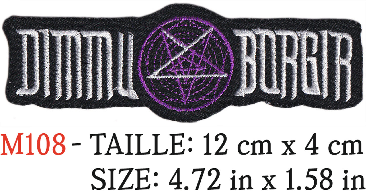 MAXIMUMPATCHES - Écusson Patch Brodé Thermocollant - 12 cm x 4 cm - Dimmu Borgir Groupe Musique Rock Punk Hard Trash Métal Heavy Psychedelic