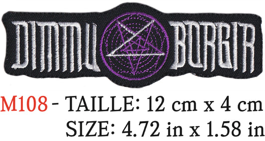 MAXIMUMPATCHES - Écusson Patch Brodé Thermocollant - 12 cm x 4 cm - Dimmu Borgir Groupe Musique Rock Punk Hard Trash Métal Heavy Psychedelic