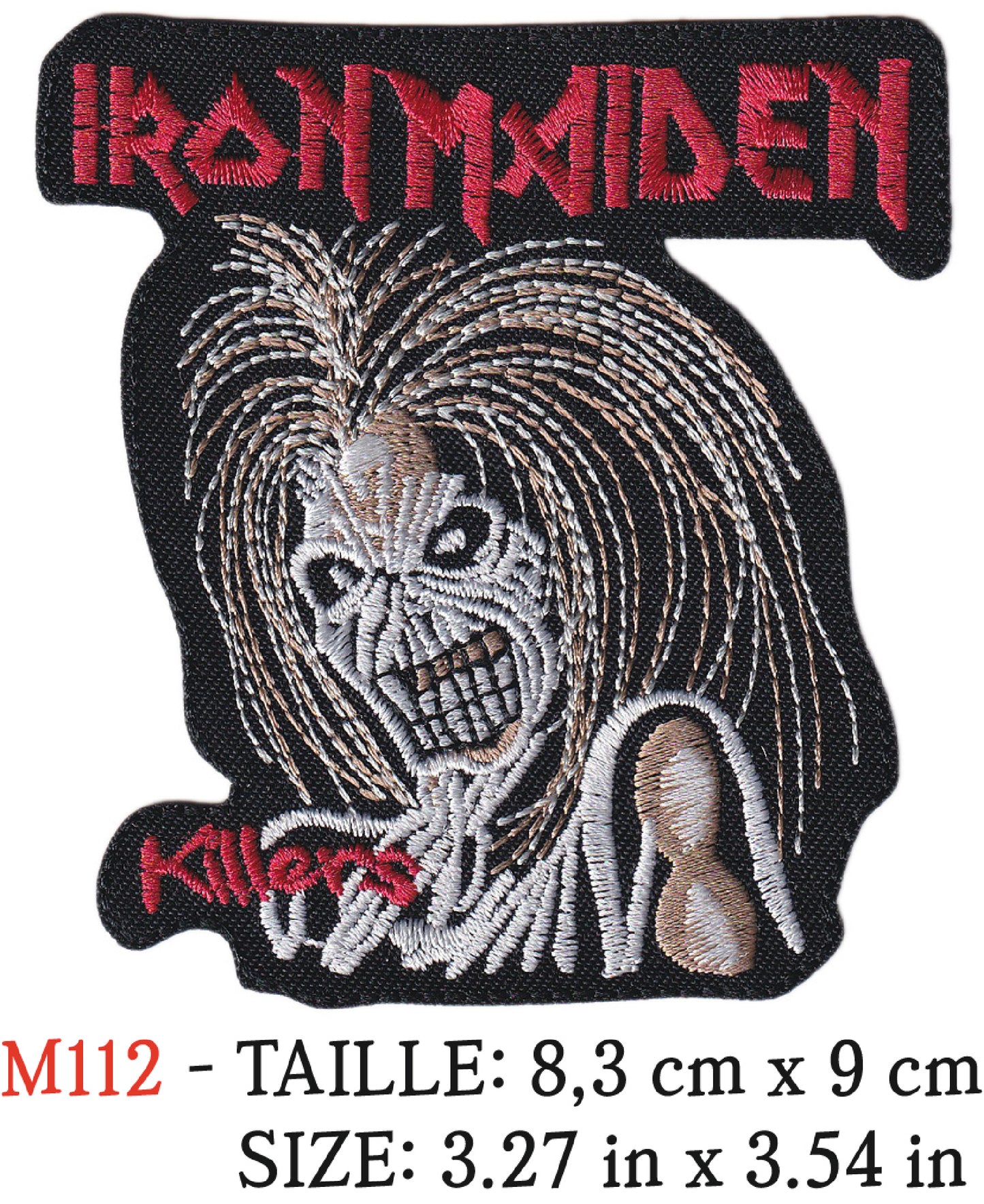 MAXIMUMPATCHES - Écusson Patch Brodé Thermocollant - 8,3 cm x 9 cm - Iron Maiden Groupe Musique Rock Punk Hard Trash Métal Heavy Psychedelic