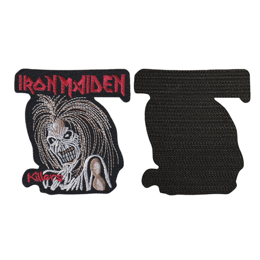 MAXIMUMPATCHES - iron maiden - 8,3 cm x 9 cm - Ecusson Patch Brodé Avec Scratch Cousu Au Dos + Carré Scratch A Coudre, Face Opposé 10 cm x 10 cm/Groupe Musique Métal Rock Punk Heavy Trash Blues
