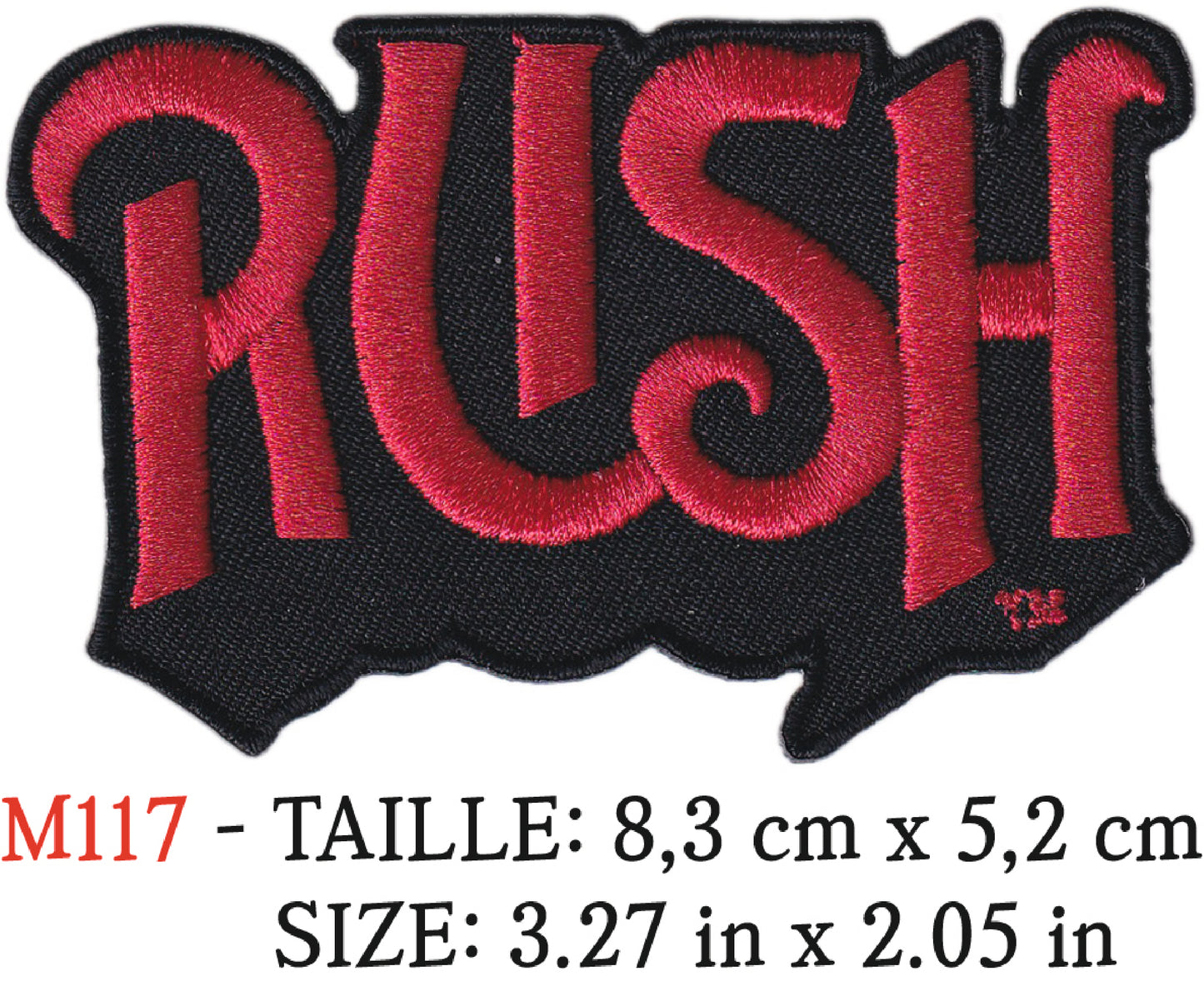 MAXIMUMPATCHES - Écusson Patch Brodé Thermocollant - 8,3 cm x 5,2 cm - Rush Groupe Musique Rock Punk Hard Trash Métal Heavy Psychedelic