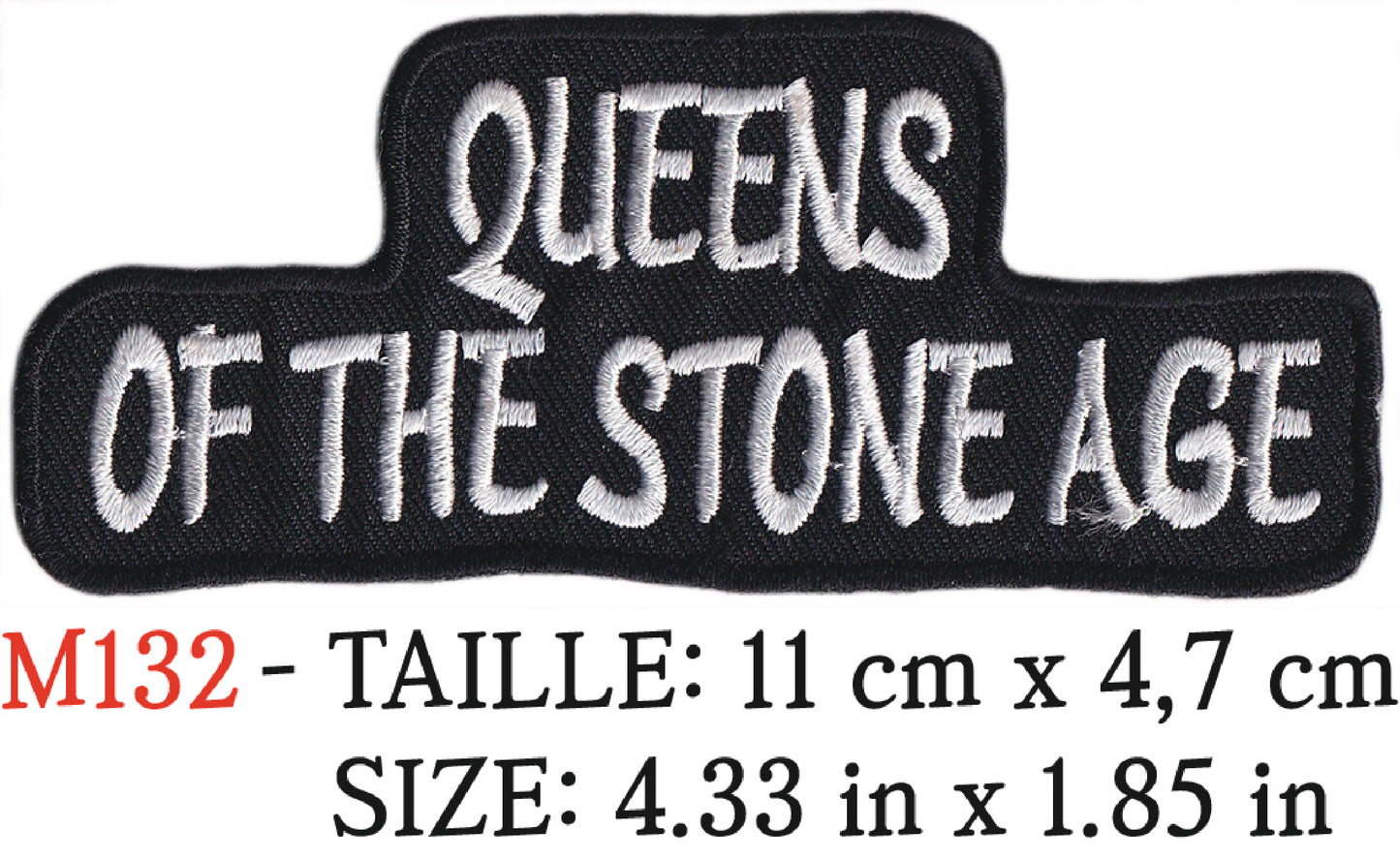 MAXIMUMPATCHES - Écusson Patch Brodé Thermocollant - 11 cm x 4,7 cm - Queens Of The Stone Age Groupe Musique Rock Punk Hard Trash Métal Heavy Psychedelic