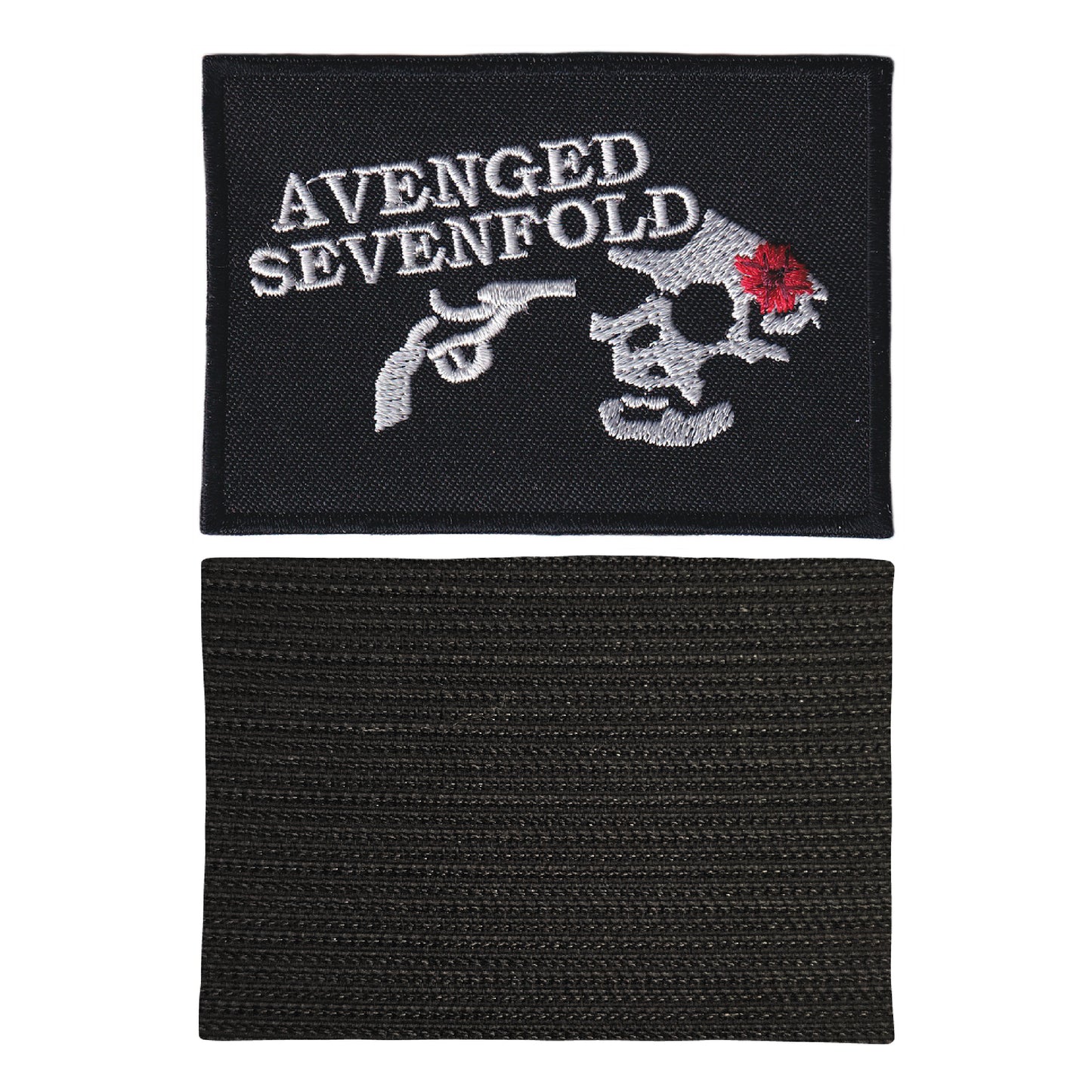 MAXIMUMPATCHES - Avenged Sevenfold - 8,5 cm x 5,9 cm - Ecusson Patch Brodé Avec Scratch Cousu Au Dos + Carré Scratch A Coudre, Face Opposé 10 cm x 10 cm/Groupe Musique Métal Rock Punk Heavy Trash Blues