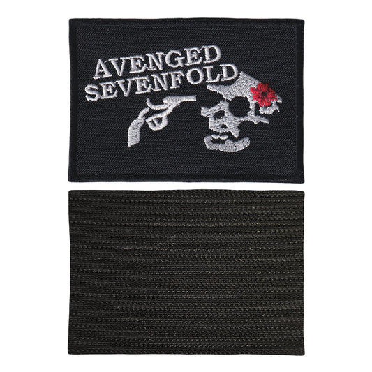 MAXIMUMPATCHES - Avenged Sevenfold - 8,5 cm x 5,9 cm - Ecusson Patch Brodé Avec Scratch Cousu Au Dos + Carré Scratch A Coudre, Face Opposé 10 cm x 10 cm/Groupe Musique Métal Rock Punk Heavy Trash Blues