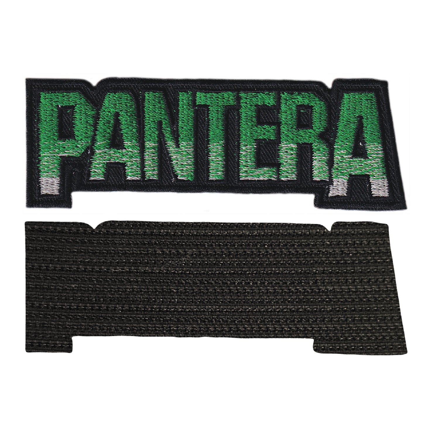 MAXIMUMPATCHES - Pantera - 11 cm x 3,9 cm - Ecusson Patch Brodé Avec Scratch Cousu Au Dos + Carré Scratch A Coudre, Face Opposé 10 cm x 10 cm/Groupe Musique Métal Rock Punk Heavy Trash Blues