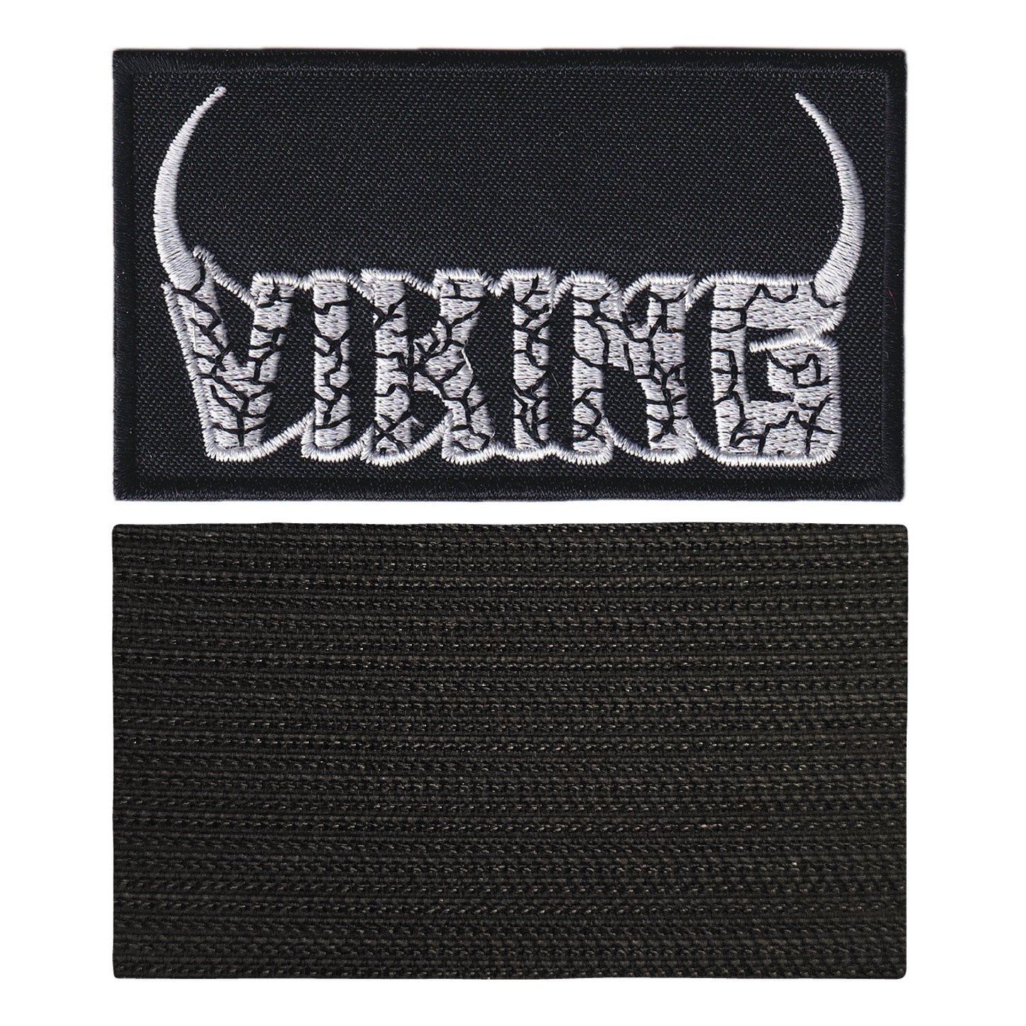 MAXIMUMPATCHES - Viking - 9 cm x 5 cm - Ecusson Patch Brodé Avec Scratch Cousu Au Dos + Carré Scratch A Coudre, Face Opposé 10 cm x 10 cm/Groupe Musique Métal Rock Punk Heavy Trash Blues
