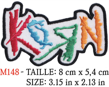 MAXIMUMPATCHES - Écusson Patch Brodé Thermocollant - 8 cm x 5,4 cm - Korn Groupe Musique Rock Punk Hard Trash Métal Heavy Psychedelic