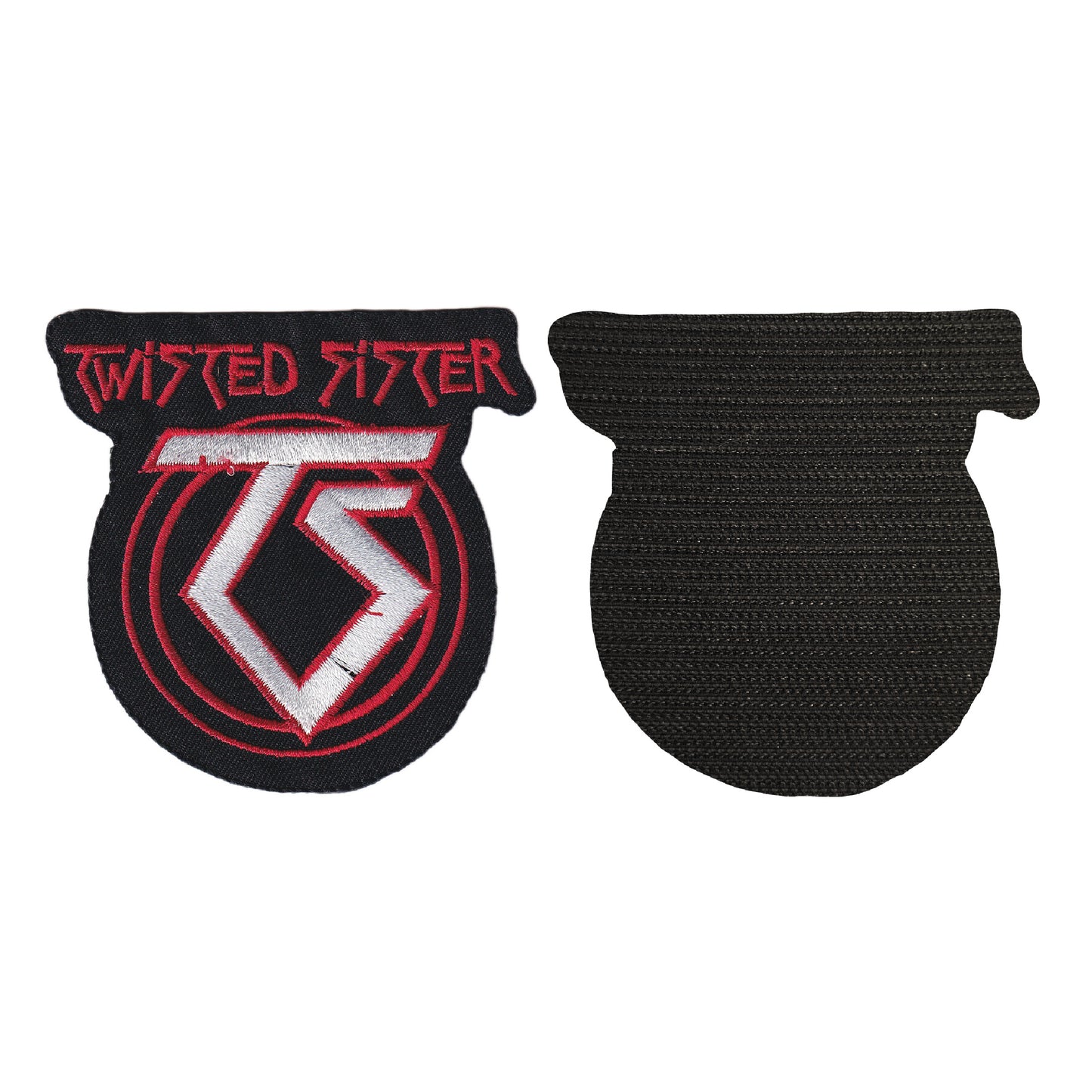 MAXIMUMPATCHES - Twisted Sisters - 9 cm x 9 cm - Ecusson Patch Brodé Avec Scratch Cousu Au Dos + Carré Scratch A Coudre, Face Opposé 10 cm x 10 cm/Groupe Musique Métal Rock Punk Heavy Trash Blues