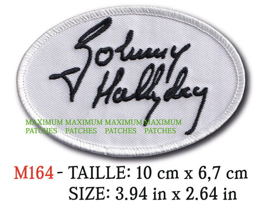 MAXIMUMPATCHES - Écusson Patch Brodé Thermocollant - 10 cm x 6,7 cm - Johnny Hallyday Groupe Musique Rock Punk Hard Trash Métal Heavy Psychedelic
