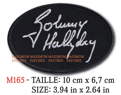 MAXIMUMPATCHES - Écusson Patch Brodé Thermocollant - 10 cm x 6,7 cm - Johnny Hallyday Groupe Musique Rock Punk Hard Trash Métal Heavy Psychedelic