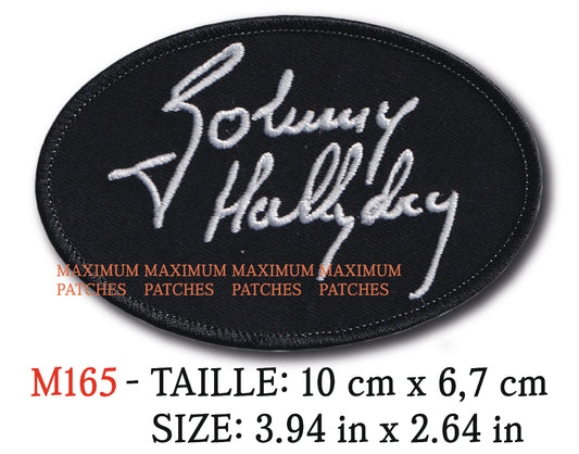 MAXIMUMPATCHES - Écusson Patch Brodé Thermocollant - 10 cm x 6,7 cm - Johnny Hallyday Groupe Musique Rock Punk Hard Trash Métal Heavy Psychedelic