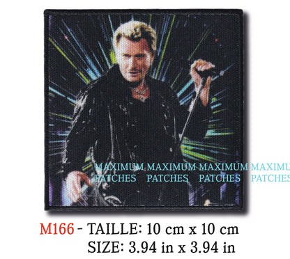MAXIMUMPATCHES - Écusson Patch Imprimé Thermocollant - 10 cm x 10 cm - Johnny Hallyday Groupe Musique Rock Punk Hard Trash Métal Heavy Psychedelic