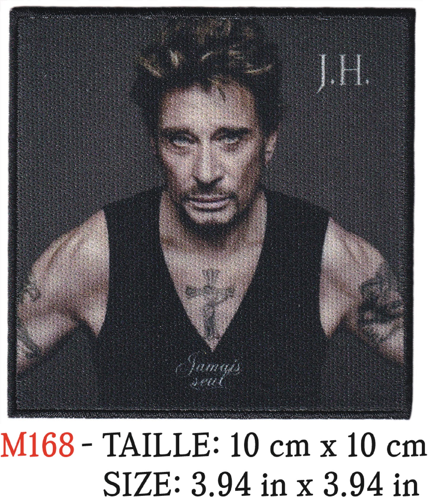 MAXIMUMPATCHES - Écusson Patch Imprimé Thermocollant - 10 cm x 10 cm - Johnny Hallyday Groupe Musique Rock Punk Hard Trash Métal Heavy Psychedelic