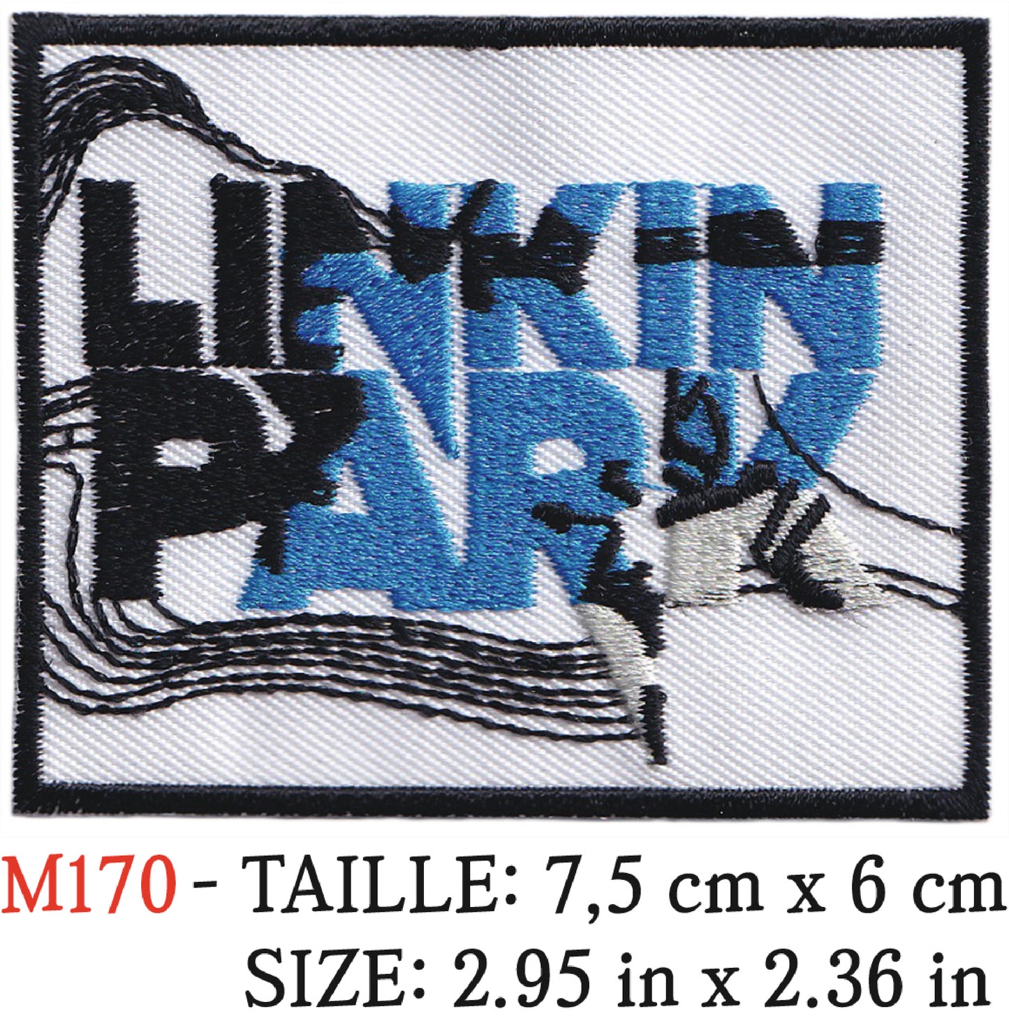 MAXIMUMPATCHES - Écusson Patch Brodé Thermocollant - 7,5 cm x 6 cm - Linkin Park Groupe Musique Rock Punk Hard Trash Métal Heavy Psychedelic