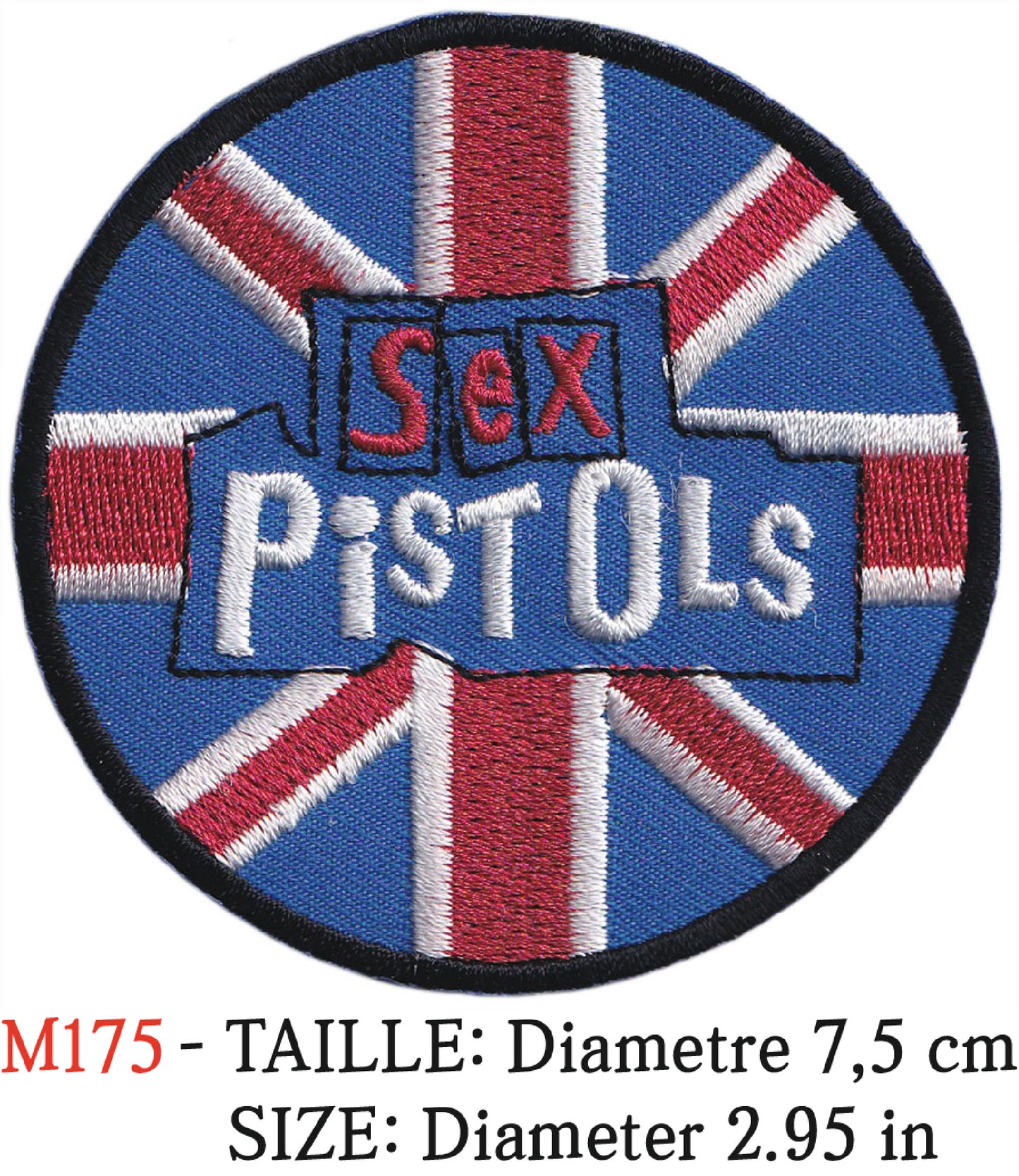 MAXIMUMPATCHES - Écusson Patch Brodé Thermocollant - Diamètre 7,5 cm - Sex Pistols Groupe Musique Rock Punk Hard Trash Métal Heavy Psychedelic