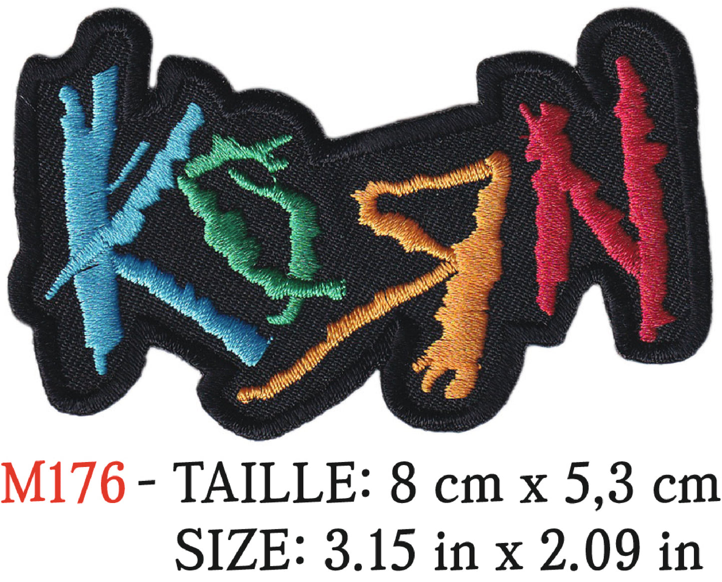 MAXIMUMPATCHES - Écusson Patch Brodé Thermocollant - 8 cm x 5,3 cm - Groupe Musique Rock Punk Hard Trash Métal Heavy Psychedelic Korn