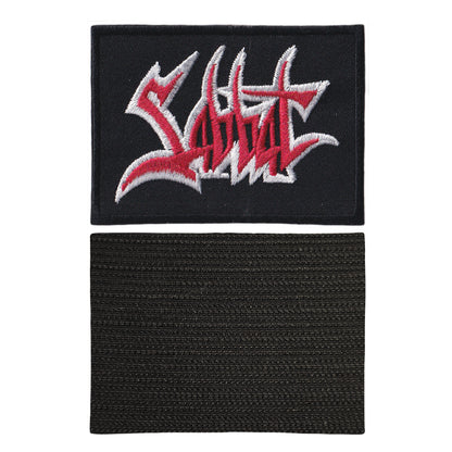 MAXIMUMPATCHES - Sabbat - 8 cm x 5,7 cm - Ecusson Patch Brodé Avec Scratch Cousu Au Dos + Carré Scratch A Coudre, Face Opposé 10 cm x 10 cm/Groupe Musique Métal Rock Punk Heavy Trash Blues