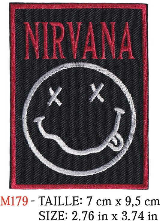 MAXIMUMPATCHES - MAXIMUMPATCHES - Écusson Patch Brodé Thermocollant - Hauteur 7 x 9,5 cm - Groupe Musique Rock Punk Hard Trash Métal Heavy Psychedelic Nirvana