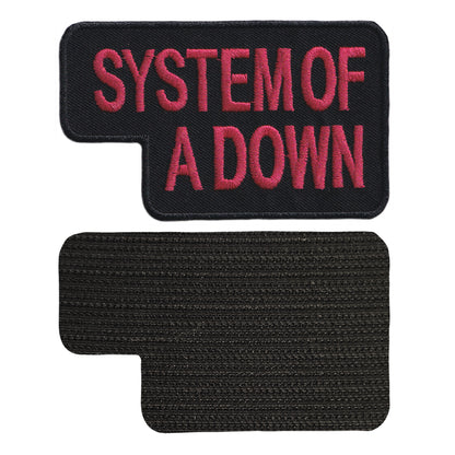 MAXIMUMPATCHES - System Of A Down - 10 cm x 6 cm - Ecusson Patch Brodé Avec Scratch Cousu Au Dos + Carré Scratch A Coudre, Face Opposé 10 cm x 10 cm/Groupe Musique Métal Rock Punk Heavy Trash Blues
