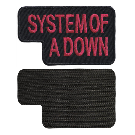 MAXIMUMPATCHES - System Of A Down - 10 cm x 6 cm - Ecusson Patch Brodé Avec Scratch Cousu Au Dos + Carré Scratch A Coudre, Face Opposé 10 cm x 10 cm/Groupe Musique Métal Rock Punk Heavy Trash Blues