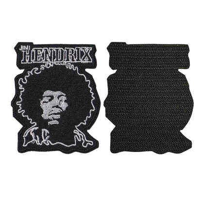 MAXIMUMPATCHES - Jimi Hendrix - Hauteur 9 cm - Ecusson Patch Brodé Avec Scratch Cousu Au Dos + Carré Scratch A Coudre, Face Opposé 10 cm x 10 cm/Groupe Musique Métal Rock Punk Heavy Trash Blues