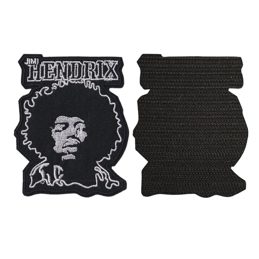 MAXIMUMPATCHES - Jimi Hendrix - Hauteur 9 cm - Ecusson Patch Brodé Avec Scratch Cousu Au Dos + Carré Scratch A Coudre, Face Opposé 10 cm x 10 cm/Groupe Musique Métal Rock Punk Heavy Trash Blues