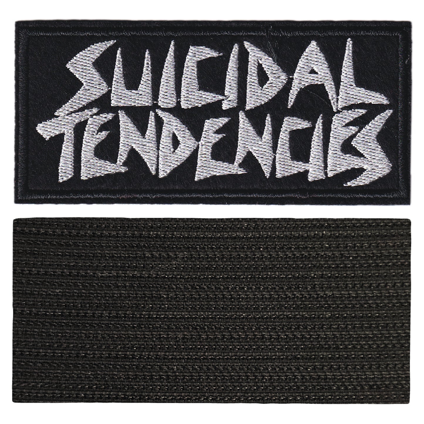 MAXIMUMPATCHES - Longueur 8 cm - Ecusson Patch Brodé Avec Scratch Cousu Au Dos + Carré Scratch A Coudre, Face Opposé 10 cm x 10 cm/Groupe Musique Métal Rock Punk Heavy Trash Blues