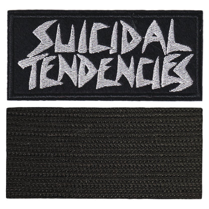 MAXIMUMPATCHES - Longueur 8 cm - Ecusson Patch Brodé Avec Scratch Cousu Au Dos + Carré Scratch A Coudre, Face Opposé 10 cm x 10 cm/Groupe Musique Métal Rock Punk Heavy Trash Blues