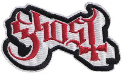 MAXIMUMPATCHES - 11,8 cm x 6,8 cm - Ecusson Patch Brodé Thermocollant - Ghost Groupe Musique Rock Punk Hard Trash Métal Heavy Psychedelic